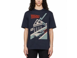 Rockinstone Back To The Future Movie Simply Distressed Navy Adult T-shirt Size:m