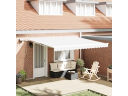 Vidaxl Toldo Retrátil Branco 400 × 300 Cm Tecido E Alumínio