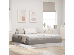 Vidaxl Estrutura De Cama Ottoman Cinzento-acastanhado 200 X 200 Cm