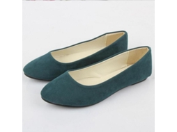 2026 sapatos de Dança para Mulher com Sola Plana Slip On Loafers em Couro com Almofada Vsb 42 Verde Oscuro