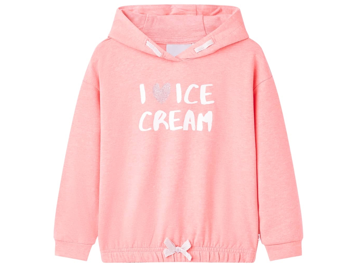 Sweatshirt Para Criança Com Capuz Rosa-brilhante 92