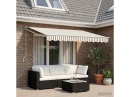 Vidaxl Toldo Retrátil Cinza Claro E Branco 3,5 X 2,5 M