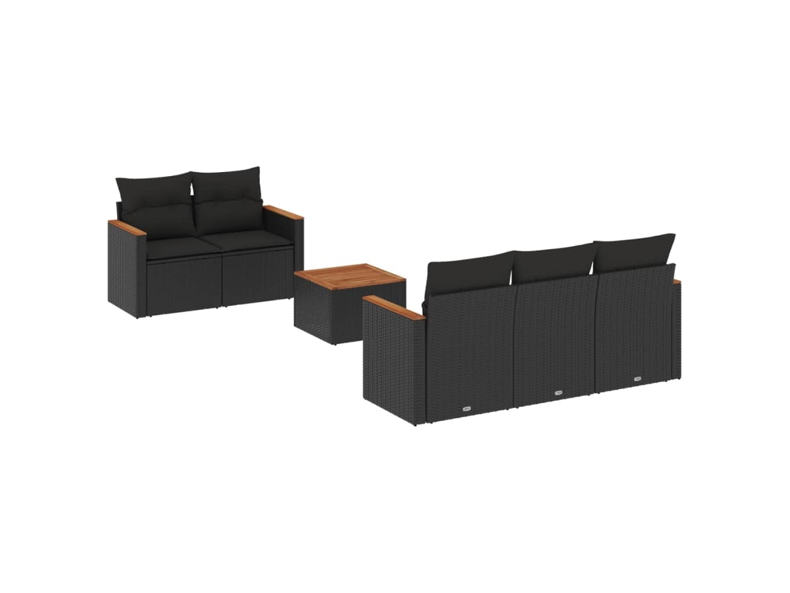 Garden Sofa Set, Garden Sofa Sets Vidaxl Preto Rattan / Vime (n/a)