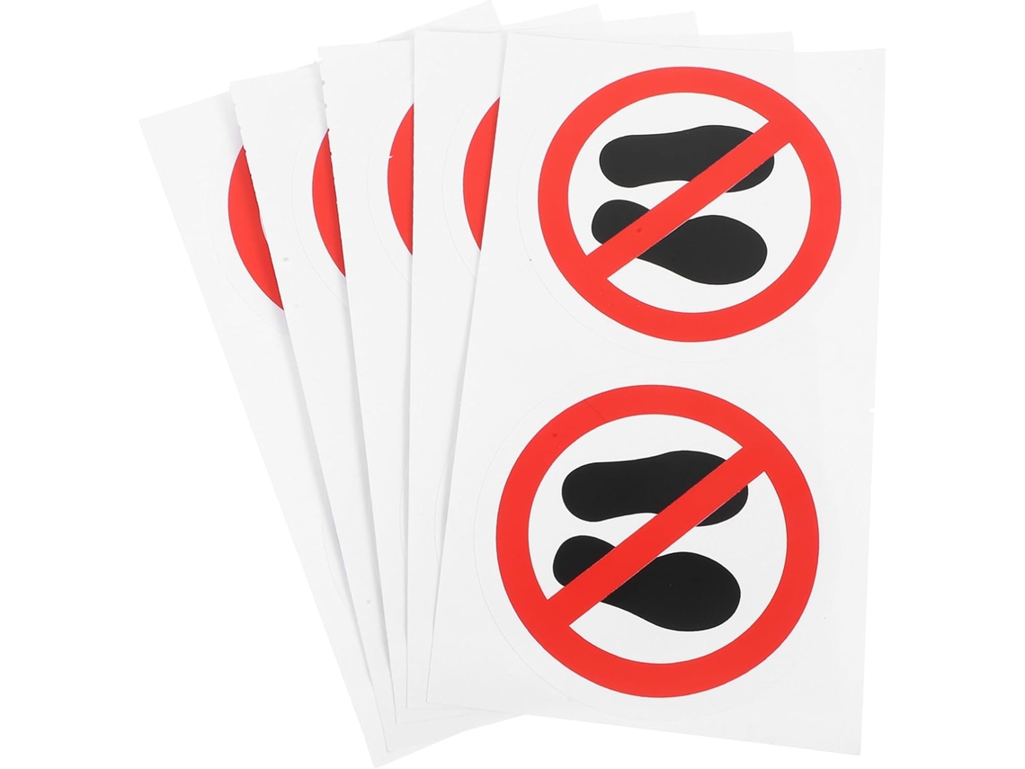 Pacote com 10 Adesivos de Papel "proibido Atravessar", Fáceis de Aplicar. Sinalização de Segurança. SFUSHOS