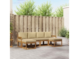 Vidaxl Conjunto De Sofás Para Exterior 6 Unid. Natural E Bege