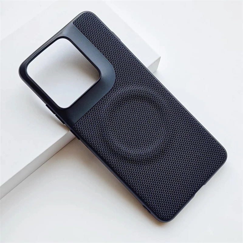 (preto, Motorola Edge 70 Ultra) Capa Protetora Magnética Premium Em Couro Trançado De Nylon Com Funcionalidade Magsafe.