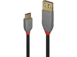 Cabo de Dados LINDY (USB A - USB-C - 15 cm - Preto)