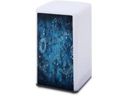 Luminária De Mesa Azul A Bateria Com Notas Musicais Impressas, Ideal Para Leitura Em Escritórios E Quartos, Além De Ser
