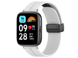 Bracelete para Redmi Watch 3 Active / Lite Silicone com Cabeça Chata e Fivela Preta Branca XIAOMOYU