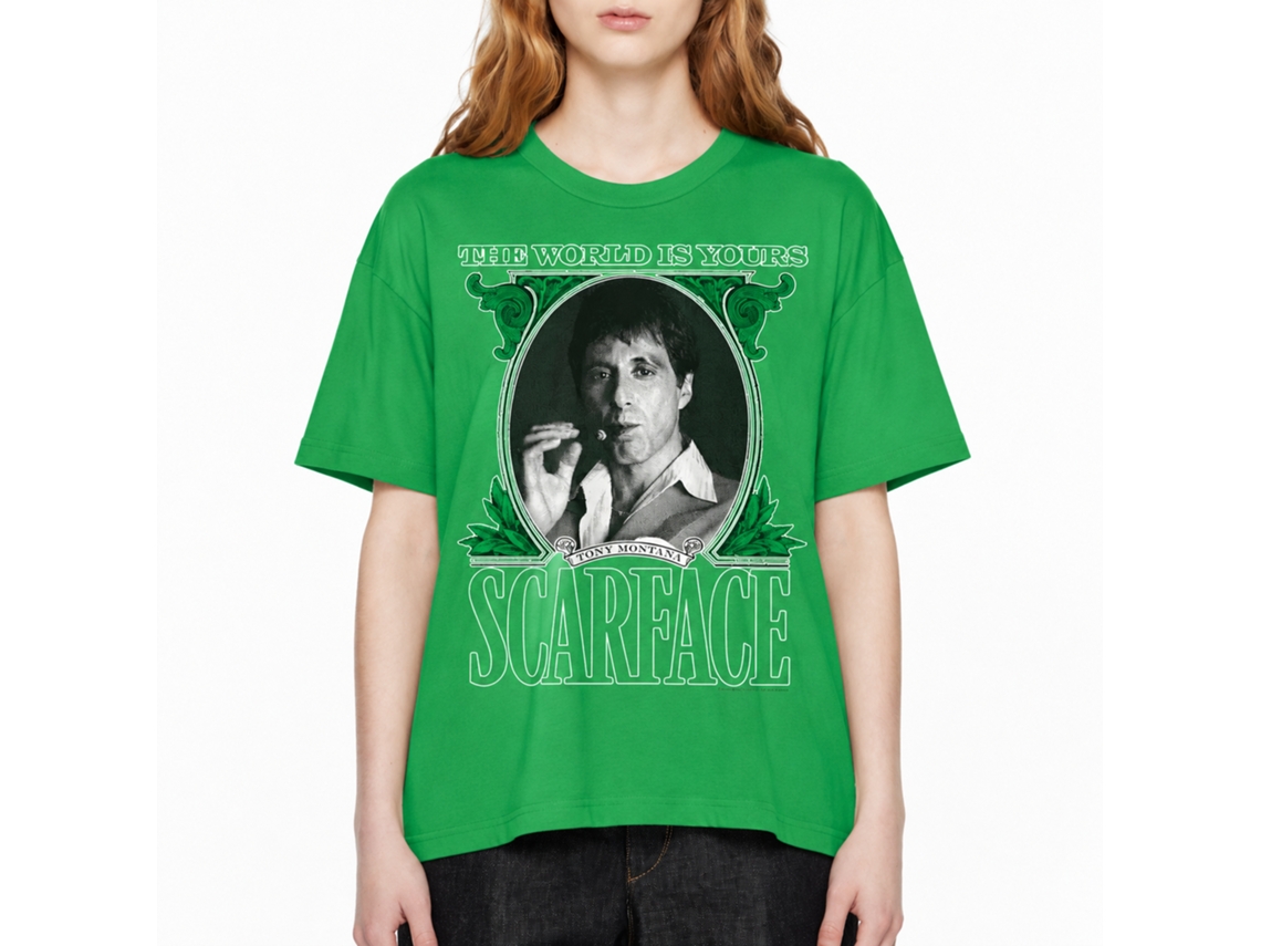 Rockinstone Scarface Movie The World Is Yours Solid Kelly Adult T-shirt Size:m