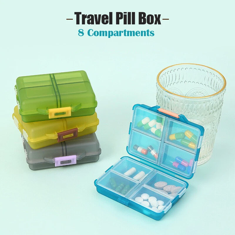 Conjunto De 4 Caixas Medicamentos Portáteis Para Viagem, Farmácia De Bolso, Pequeno Estojo Semanal Para Medicamentos, Quatro Cores