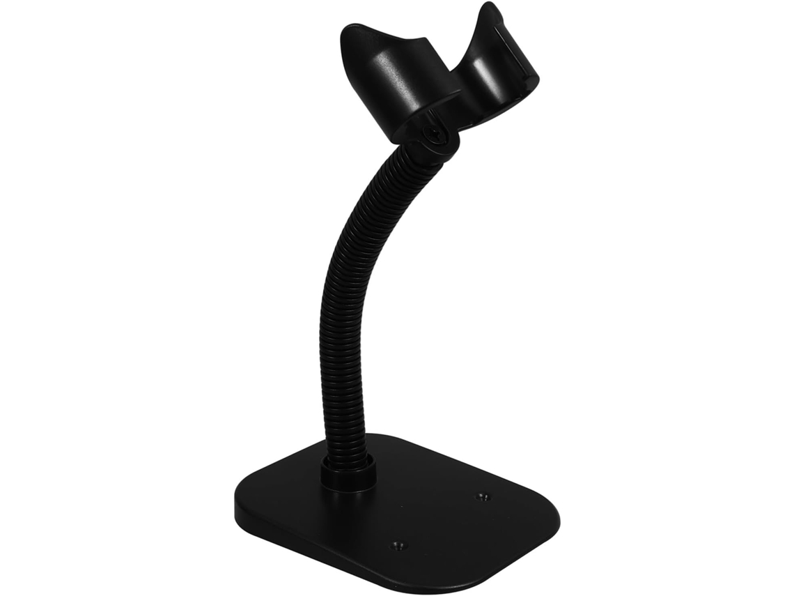 Suporte Multifuncional Para Leitor De Código De Barras Em Plástico Preto Com Base Estável E Sólida.