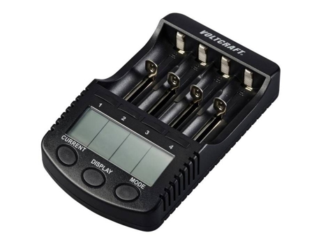 Carregador de bateria DC Voltcraft de 2 voltas NiMH, NiCd, íon de lítio Lr6, Lr03 (aaa), Lr14 (c), Sub C, 26650, 26500, 18650 (aa)