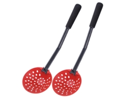 Colher de Pesca de Gelo Dobravel Antiaderente Vermelha 2pcs