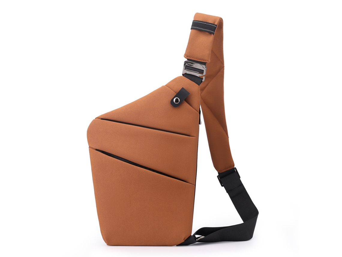 Bolsa de Peito Antifurto DIGITALLAB para Homens e Mulheres, leve, moderna, marrom