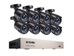 Sistema Videovigilância ZOSI com 8 Câmaras Pretas