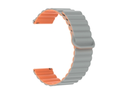Pulseira de silicone com data magnética para smartwatch Samsung Huawei GT6 GT5, bicolor azul e laranja, 22 mm
