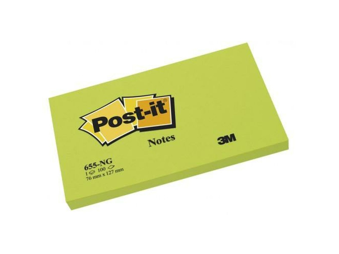 Notas Adesivas Post-It 76 X 127 Mm Verde 6 Unidades