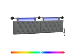 Conjunto 1 Cabeceira Suspensa Vidaxl Cinzento Tecido (170 X 55 X 7 Cm)