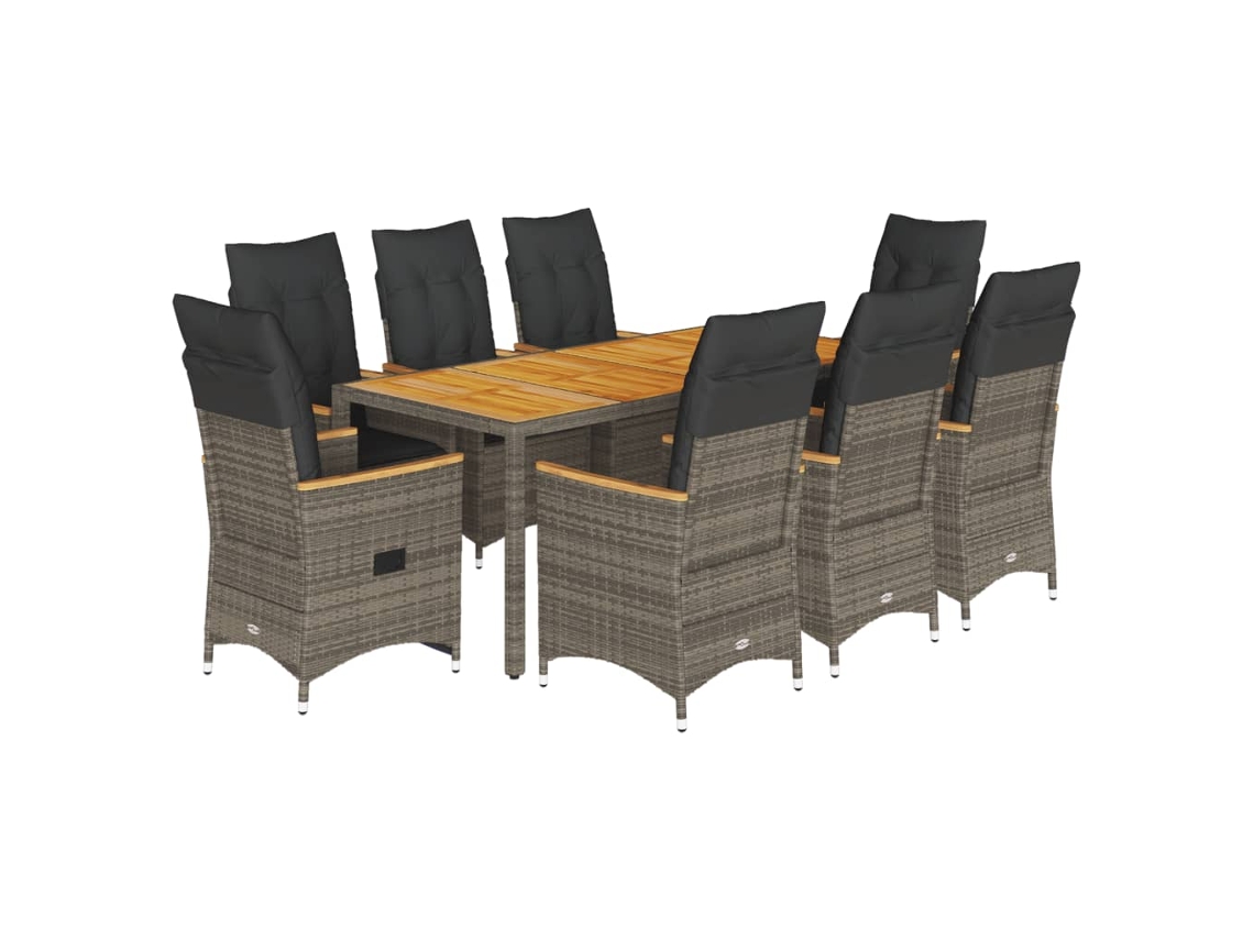 Garden Dining Set, Garden Dining Sets Vidaxl Cinzeto Rattan / Vime (190 X 90 X 75 Cm)