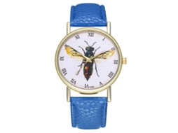 Relógio feminino, Relógio masculino, Quartzo em couro, Modelo Specimen, Blue Insect, T194-a Zhoulianfa