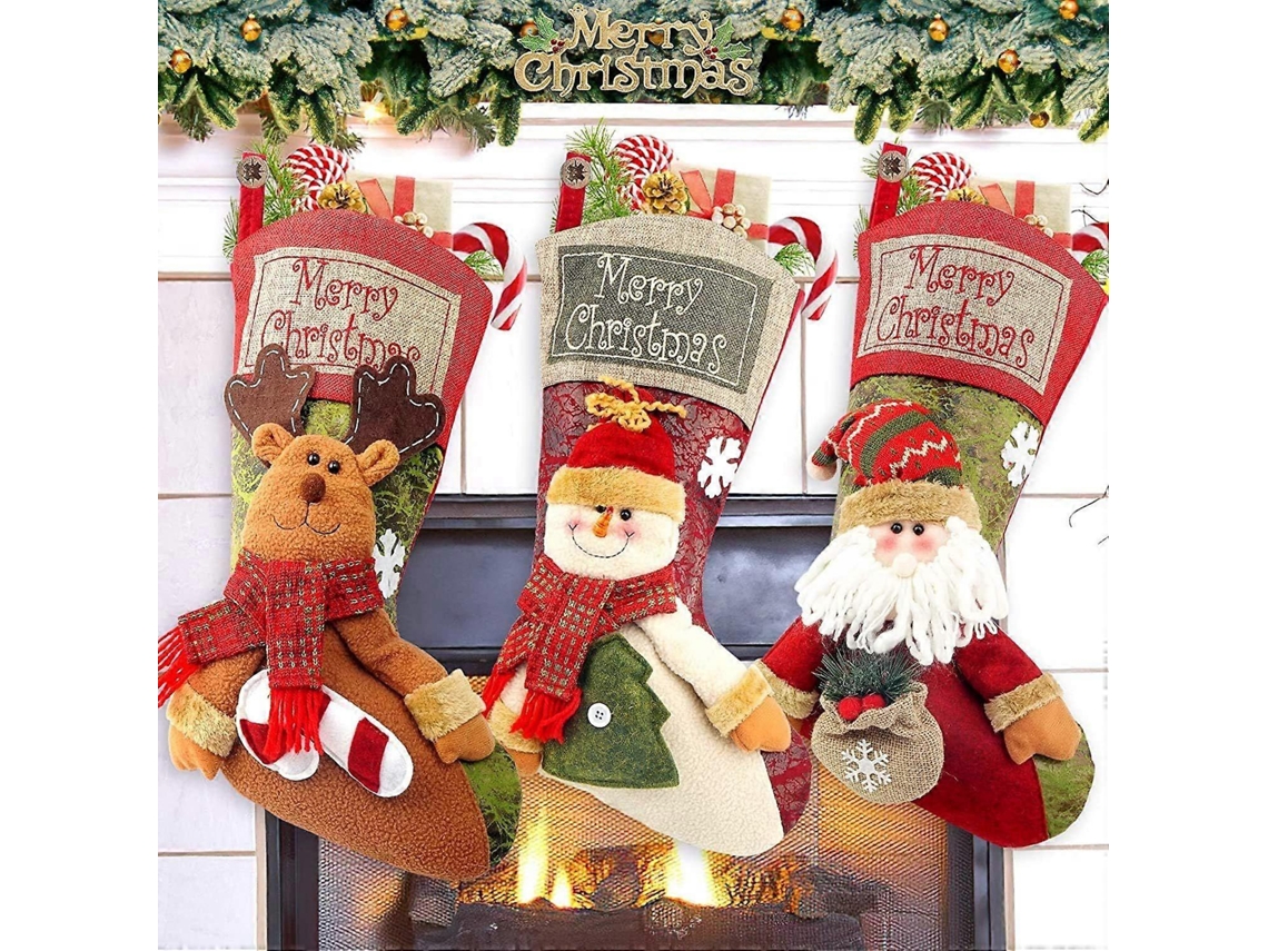 Conjunto De 3 Meias De Natal Personalizadas Para Presente De Natal Olysi Shop
