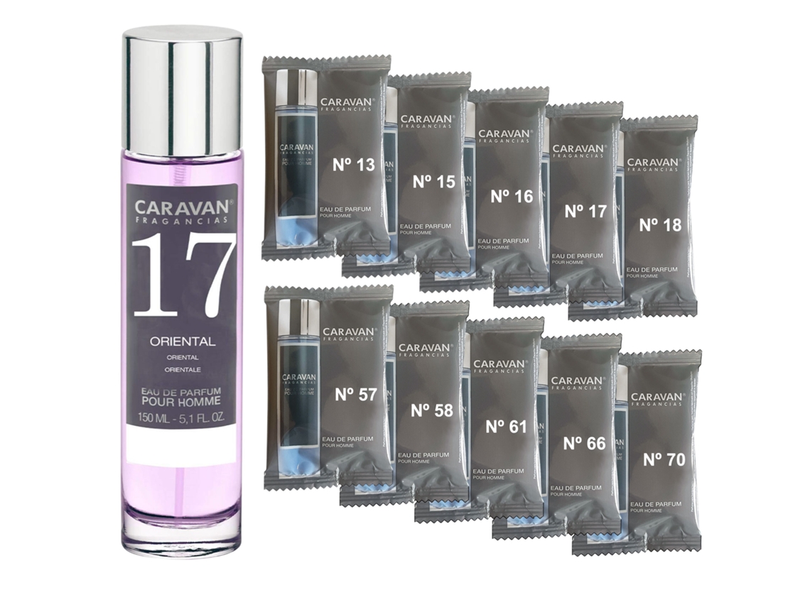 Perfume Masculino Caravan Nº17 De 150 Ml Conjunto De 10 Frascos De Fragrâncias