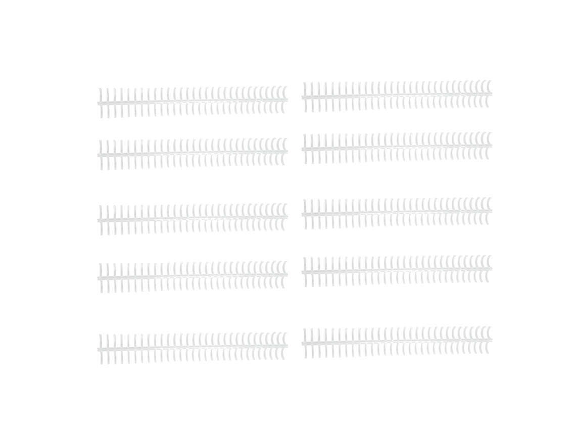 10 Bobinas Encadernação Espiral 16mm 30 Furos Capacidade 130 Folhas Plástico Transparente Kit