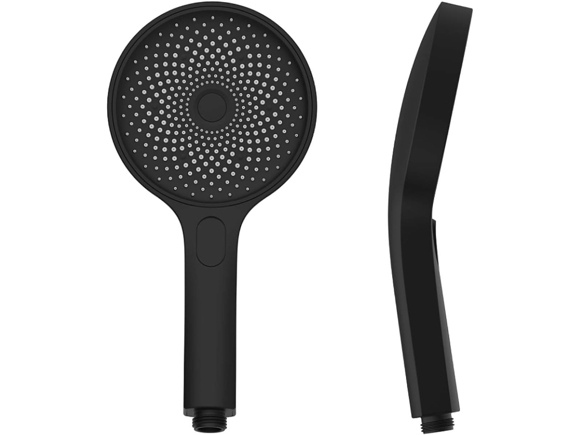 Chuveiro De Mão Grande 130mm - 3 Modos De Alta Presión E Massagem Spa Preto