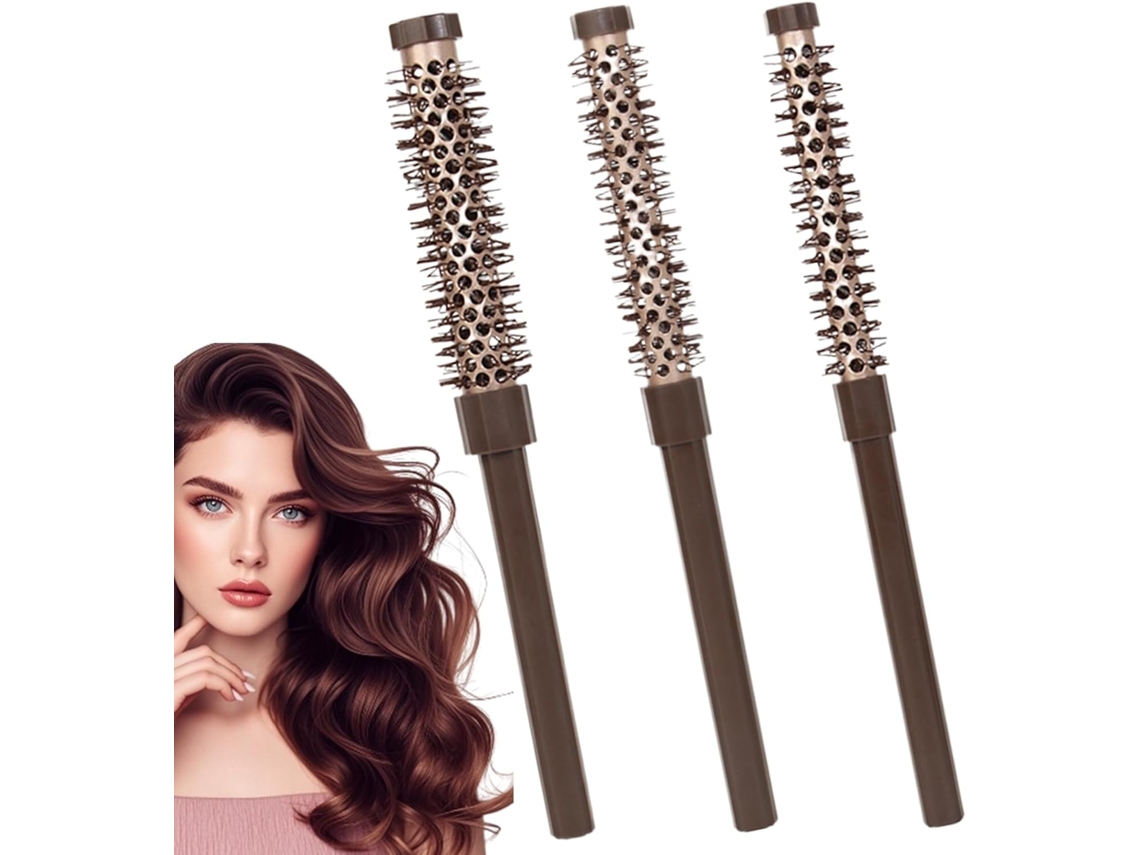 Escova De Cabelo Pequena – Conjunto Escovas Redondas Com Rolos