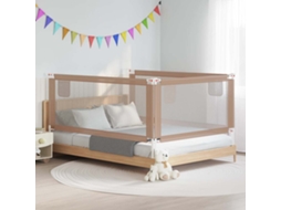 Vidaxl Barra Segur. P/ Cama Infantil Tecido 200x25cm Cinza-acastanhado