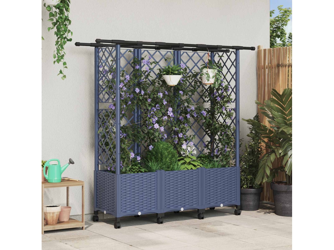 Vidaxl Cama Elevada Com Treliça E Telhado Cinzento 163,5 X 40 X 142 Cm