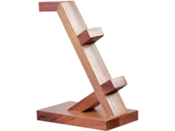 Support En Bois Marron Pour Rangement Et Protection Pour Manette Et Casque De Jeu, Organisateur Multifonction
