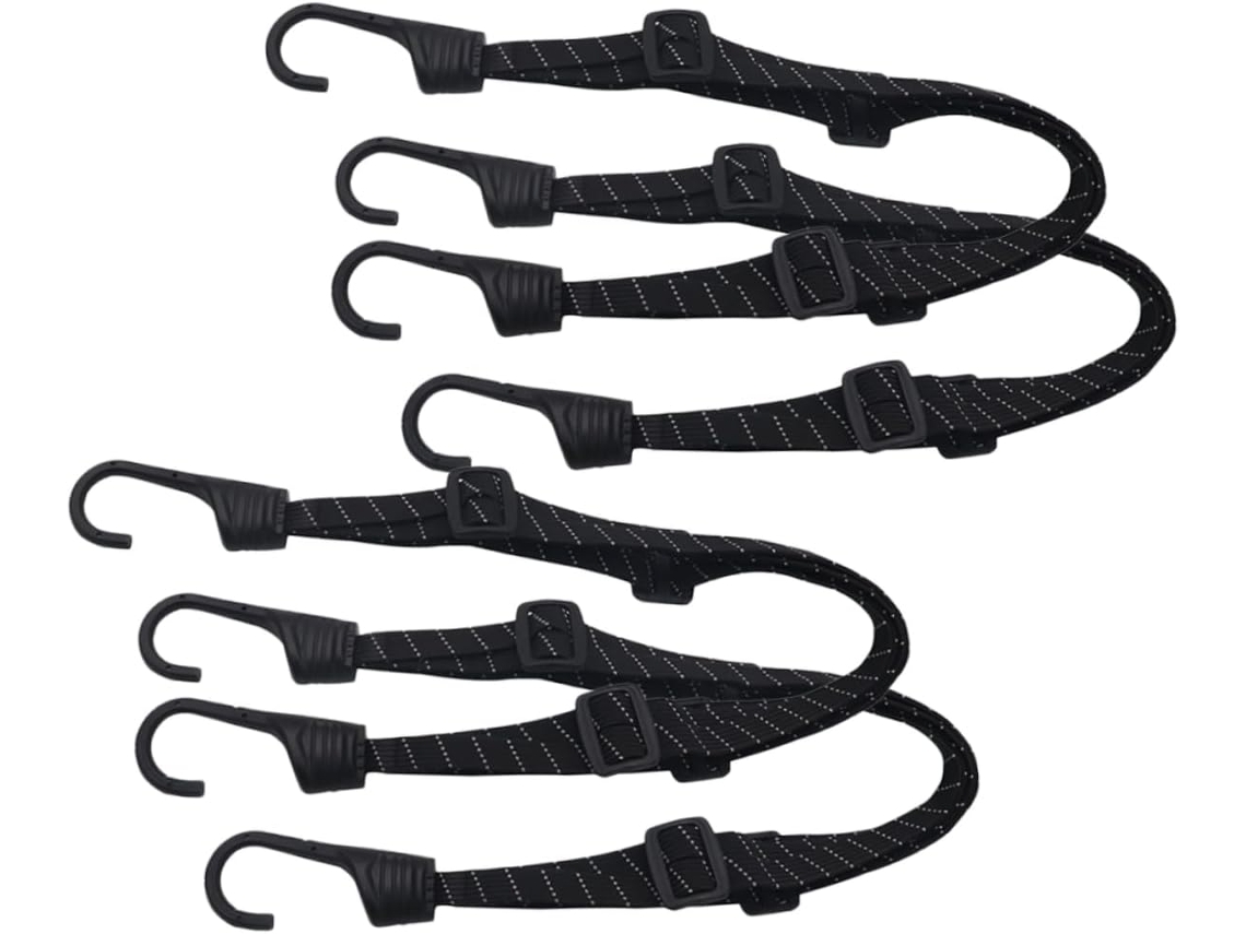 Conjunto De 4 Cintas De Nylon Ajustáveis Para Bicicleta Com Ganchos, Tensionador Reforçado E Fecho.
