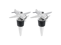 2 Rolhas De Metal Em Formato De Avião Para Vinho Tinto, Champanhe Ou Bar.