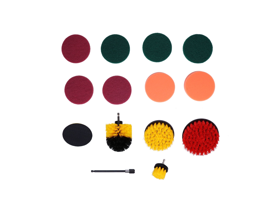 Primerox kit de Escova para Furadeira 14pcs Power Scrubber Limpeza Doméstica Pads e Escovas