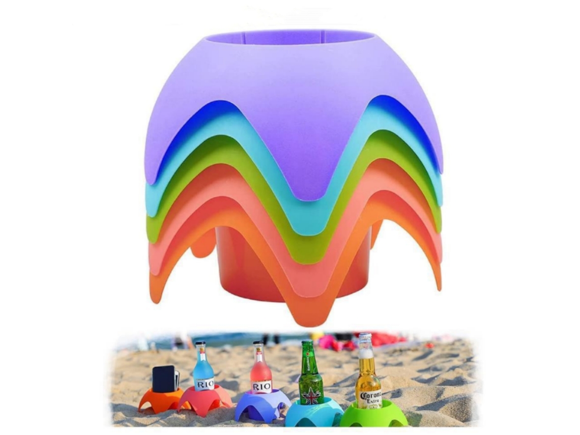 Conjunto De 5 Porta-copos De Praia, Porta-copos De Areia