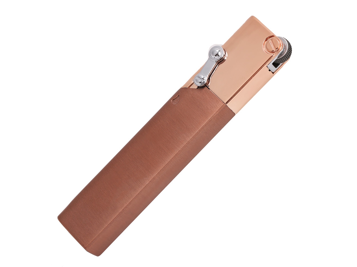 Isqueiro De Cigarro Portátil Resistente Ao Vento Slim A Gás Butano Recarregável Dourado