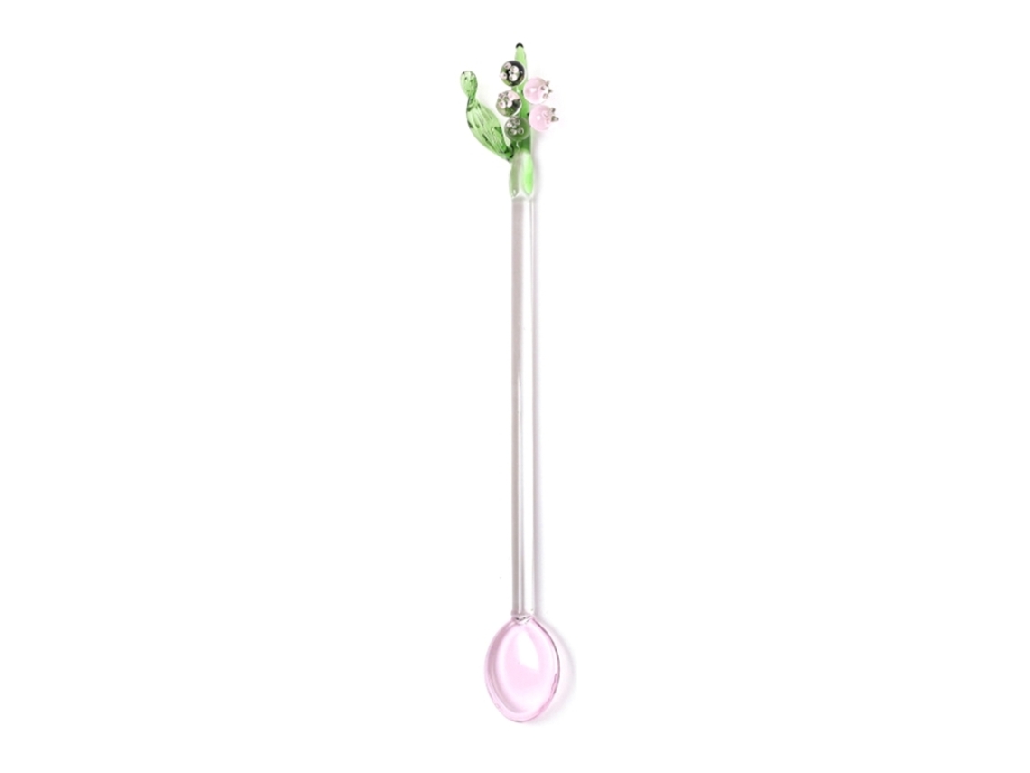 Colher De Cristal Transparente Pequena Para Mexer Chá Ou Café, Com Orquídeas Em Formato De Sino. Ideal Para Misturar Café E Bebidas.