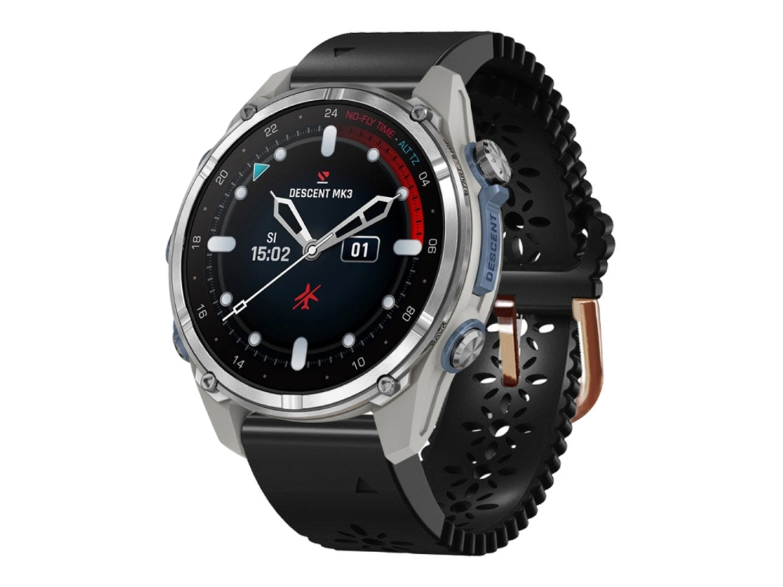 Bracelete para Garmin Descent Mk3 silicone renda respirável preto XIAOMOYU (43mm)