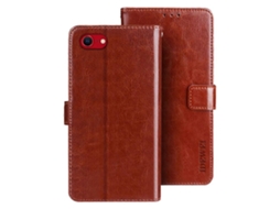 Capa De Couro Com Textura Crazy Horse Para Iphone 16e - Marrom