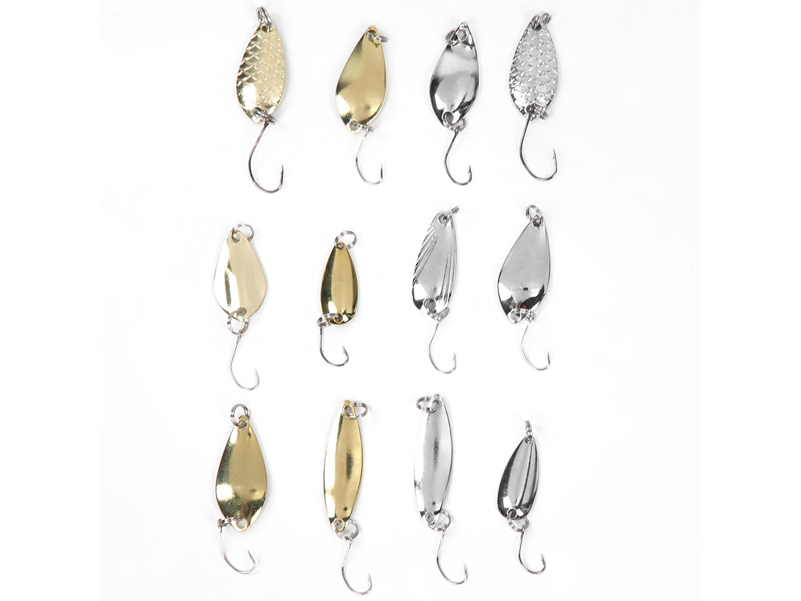 Lure Spinner Set (attracts Small Fish, Metal Material) 12 Pieces/box Horse Mouth Spinner Set