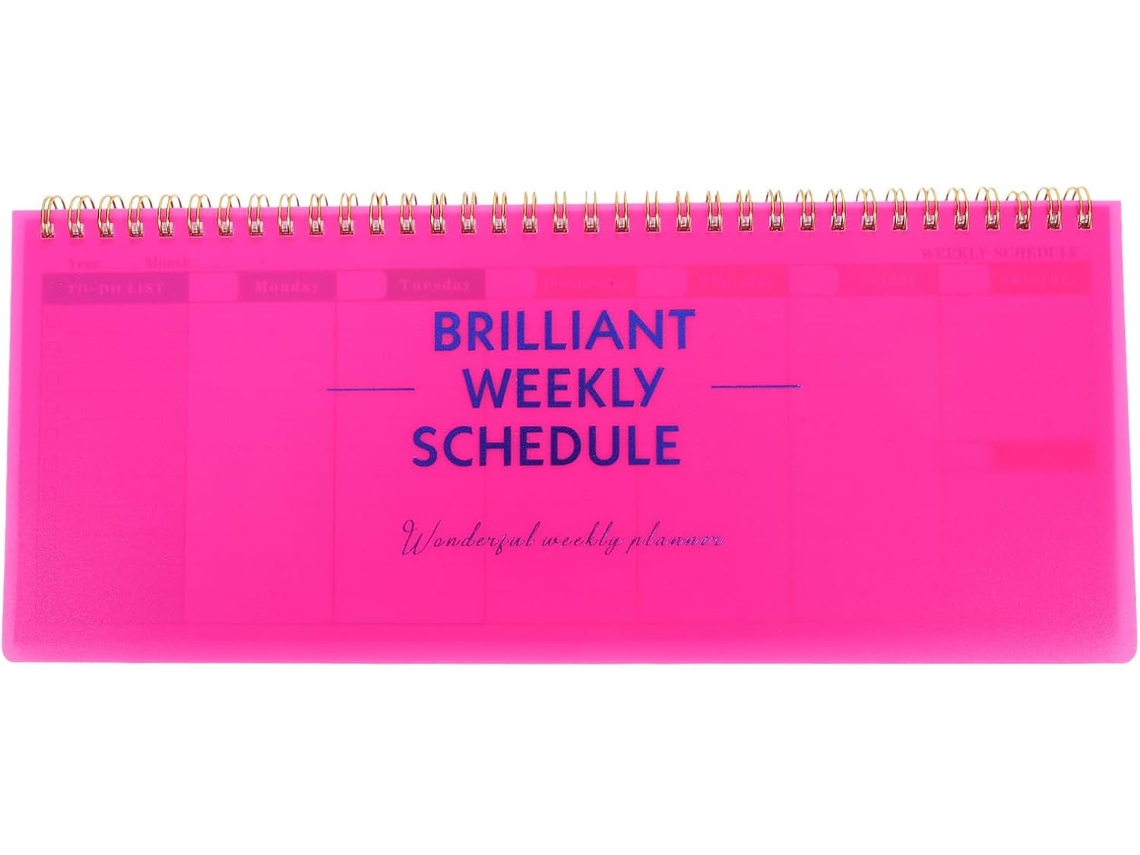 Agenda semanal rosa sem data para compromissos.