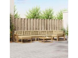 Vidaxl Conjunto De Sofás Para Exterior 8 Unid. Branco E Bege