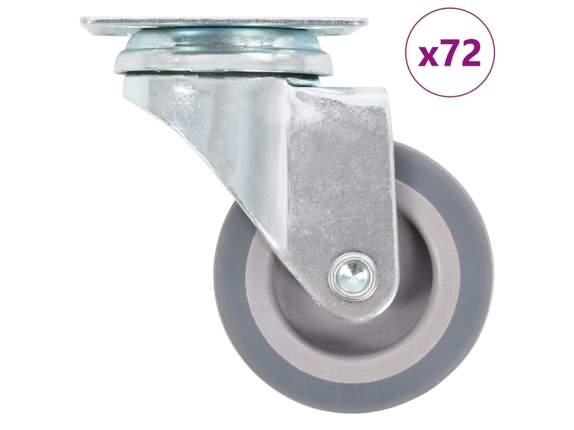 Vidaxl 72 Pcs Rodas Giratórias 50 Mm