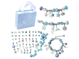 Ats kit de Fabricação de Pulseiras Diy com Acessórios Ricos Manualidades de Joiaria Retrô para Crianças Azul