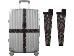 Conjunto De 2 Cintas Bagagem Personalizadas Em Formato Cogumelo Roxo Para Malas, Com Fivelas De Embalagem