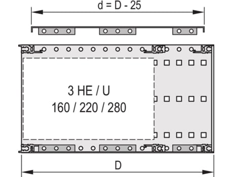 Placa de cobertura para aparafusar na placa de cobertura da parede lateral Emc 84te 235t 2º Schroff (24560079)