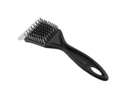 Escova de Limpeza para Grelha com Raspador em Aço Inoxidável na Cor Preta AQUAFORGE