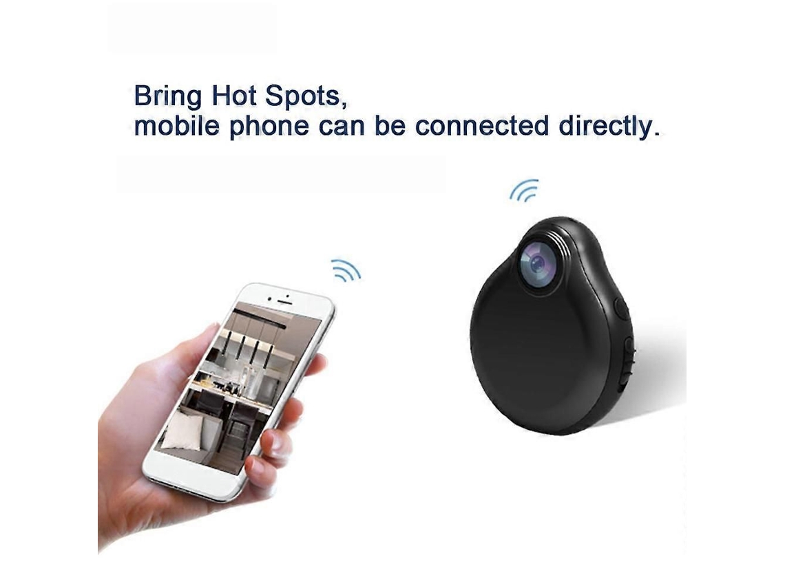 Mini Câmera Portátil Wi-Fi Pequena Full HD 1080p com Visão Noturna Infravermelha TAISHENGDA